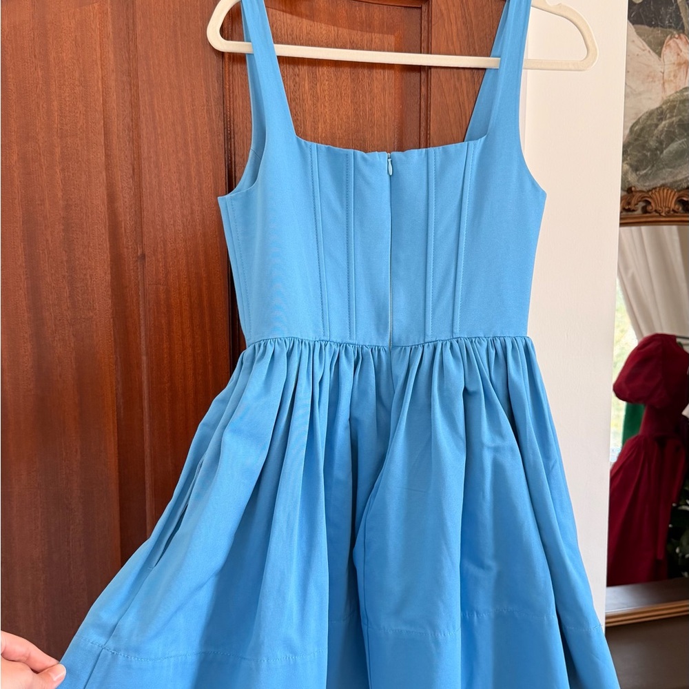 STAUD Blue Mini Basque Dress - Picture 3 of 3